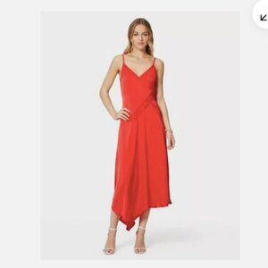 Designer Ramy Brook Midi Length Red Dress